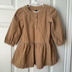 BabyGap Corduroy Long Sleeve Dress with Pockets in Camel Brown Toddler 3T